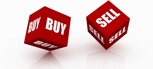 Illustration showing buy and sell dice