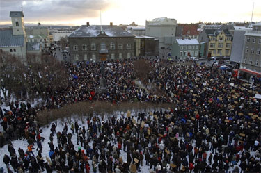Protest in Iceland with 2.5% of population.
