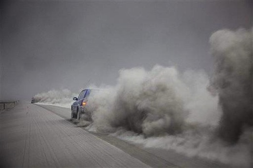 volcano ash car